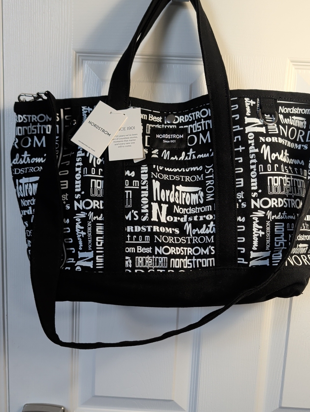 Nordstrom Black & White Logo Graphic Tote